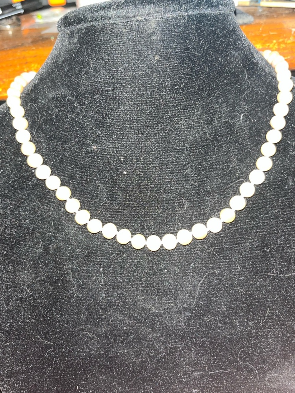 Blush freshwater pearls with a sterling silver clasp